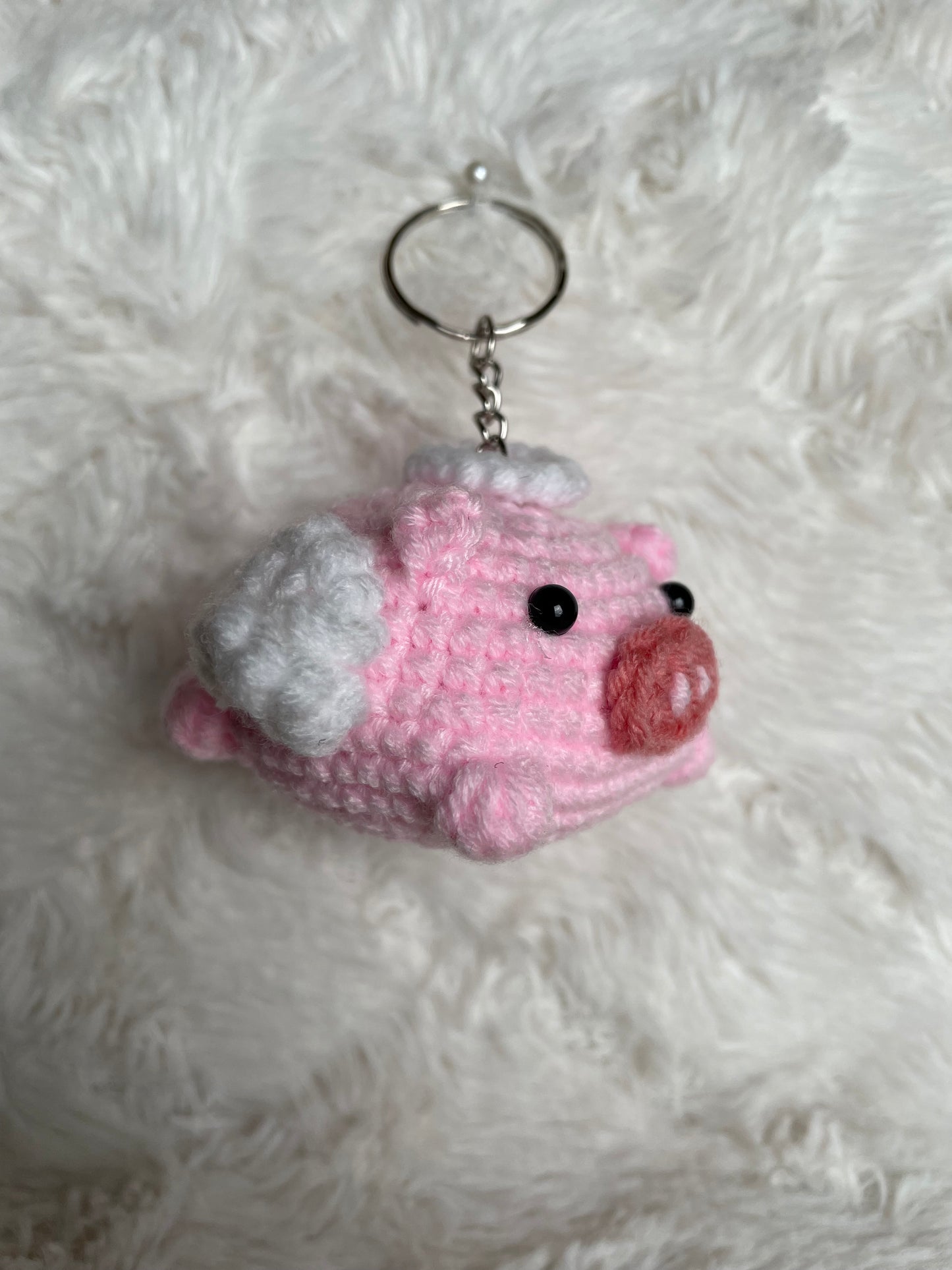 Angel Pig Crochet Keychain 🐽💕