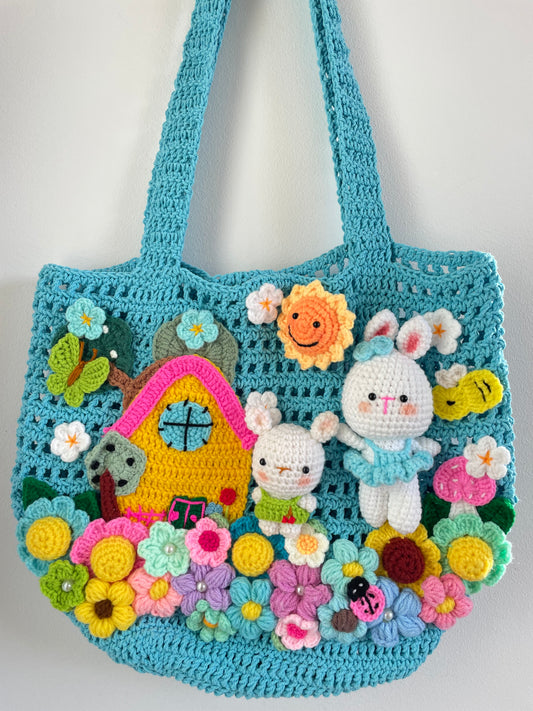 Storytelling Book Bag – Bunny Garden House 🐰🌷
