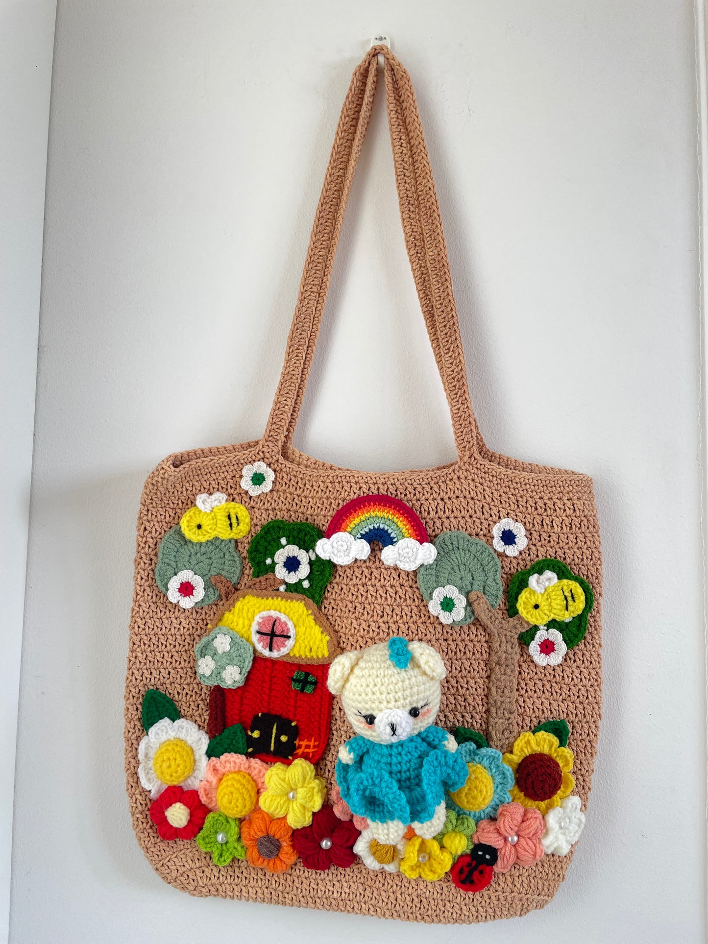 Storytelling Book Bag Collection – Handmade Crochet Fairyland Bags 🌈🐰🐻