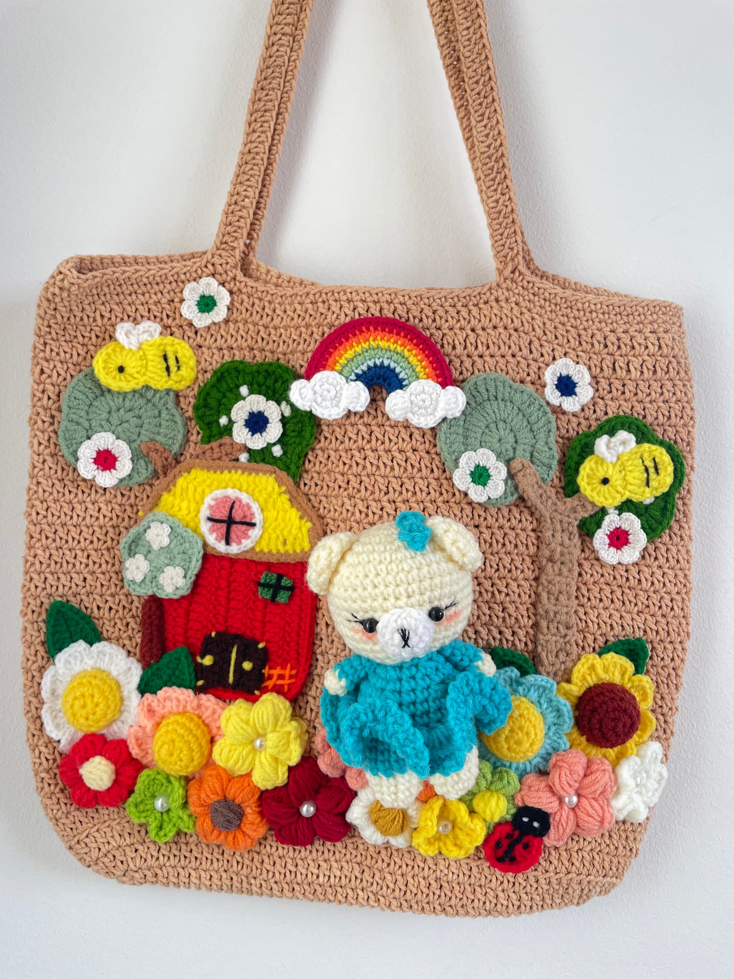 Storytelling Book Bag Collection – Handmade Crochet Fairyland Bags 🌈🐰🐻