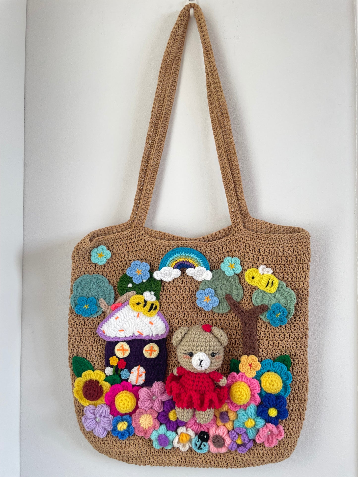 Storytelling Book Bag Collection – Handmade Crochet Fairyland Bags 🌈🐰🐻