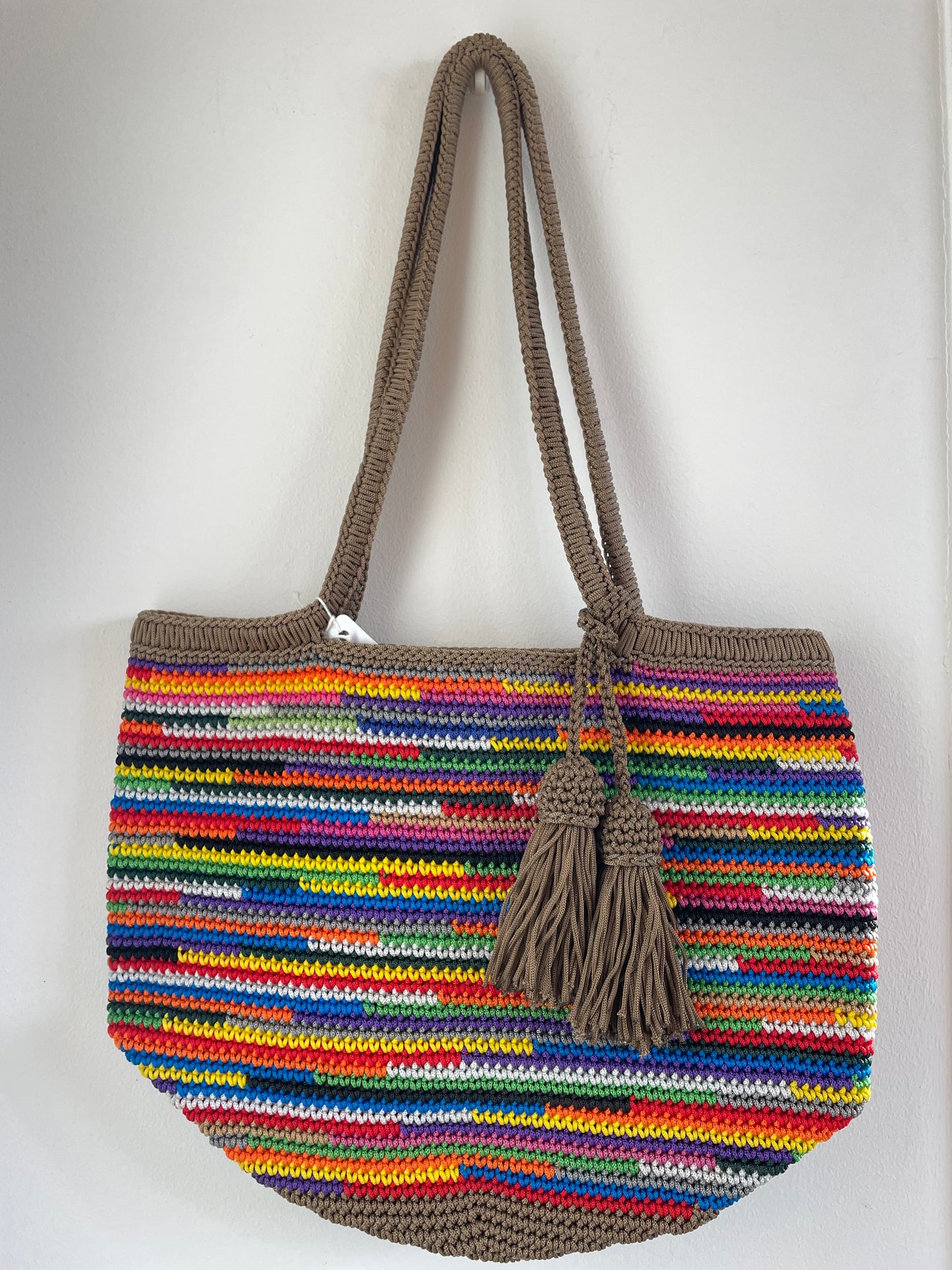 Handmade Crochet Rainbow Tote Bag 🌈