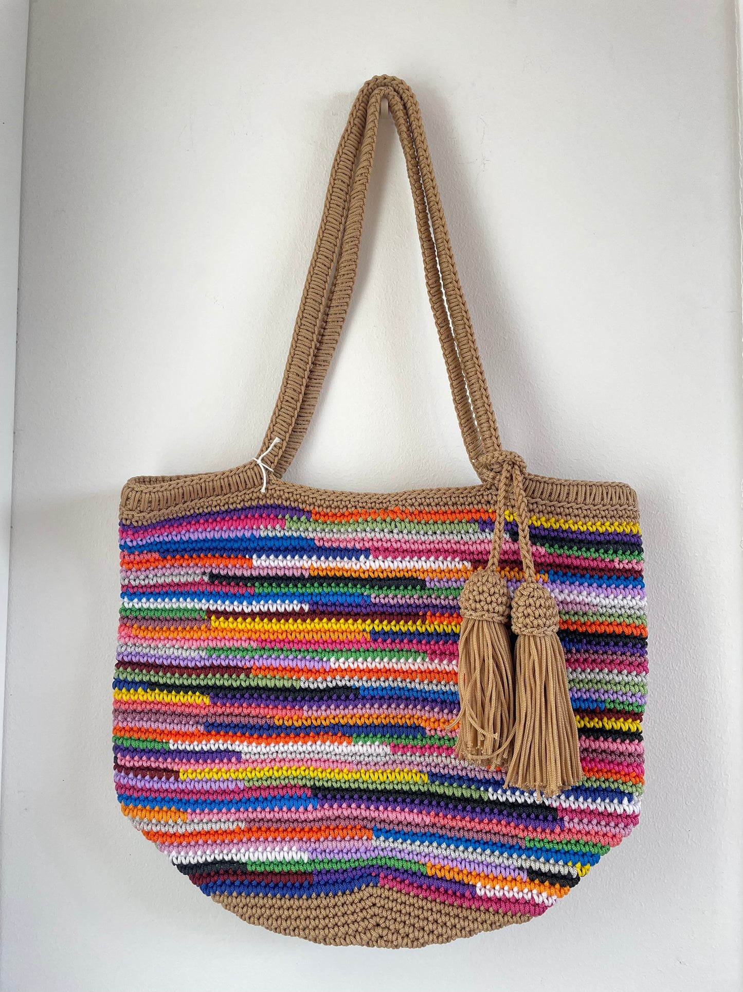 Handmade Crochet Rainbow Tote Bag 🌈