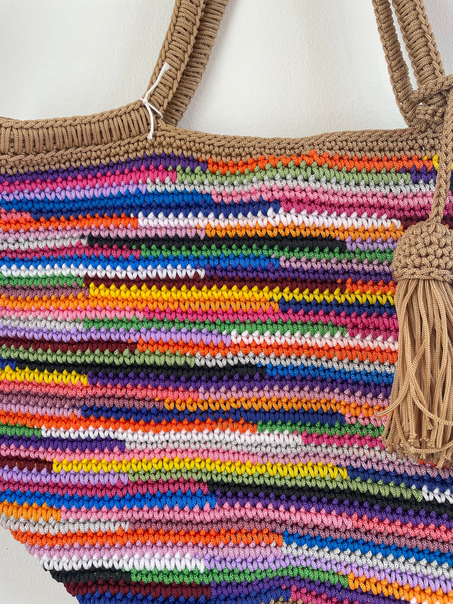 Handmade Crochet Rainbow Tote Bag 🌈
