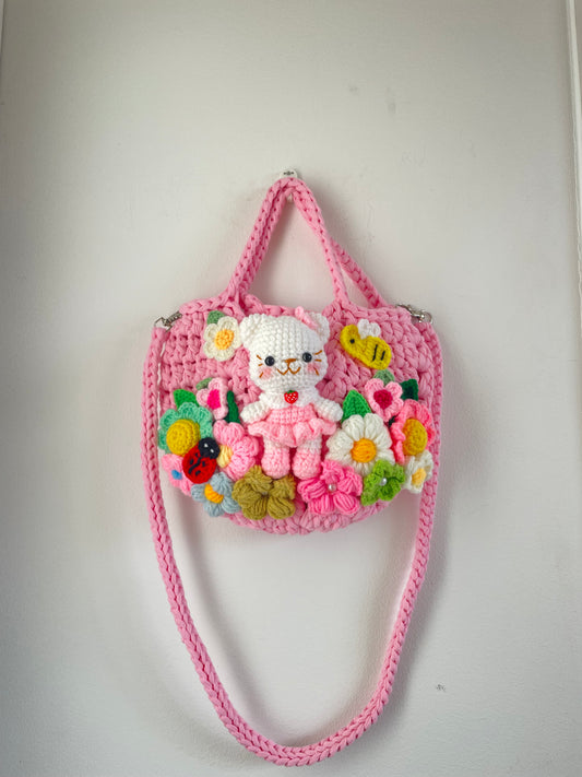 Storytelling Book Bag – Pink Garden Cat 🐱🌷