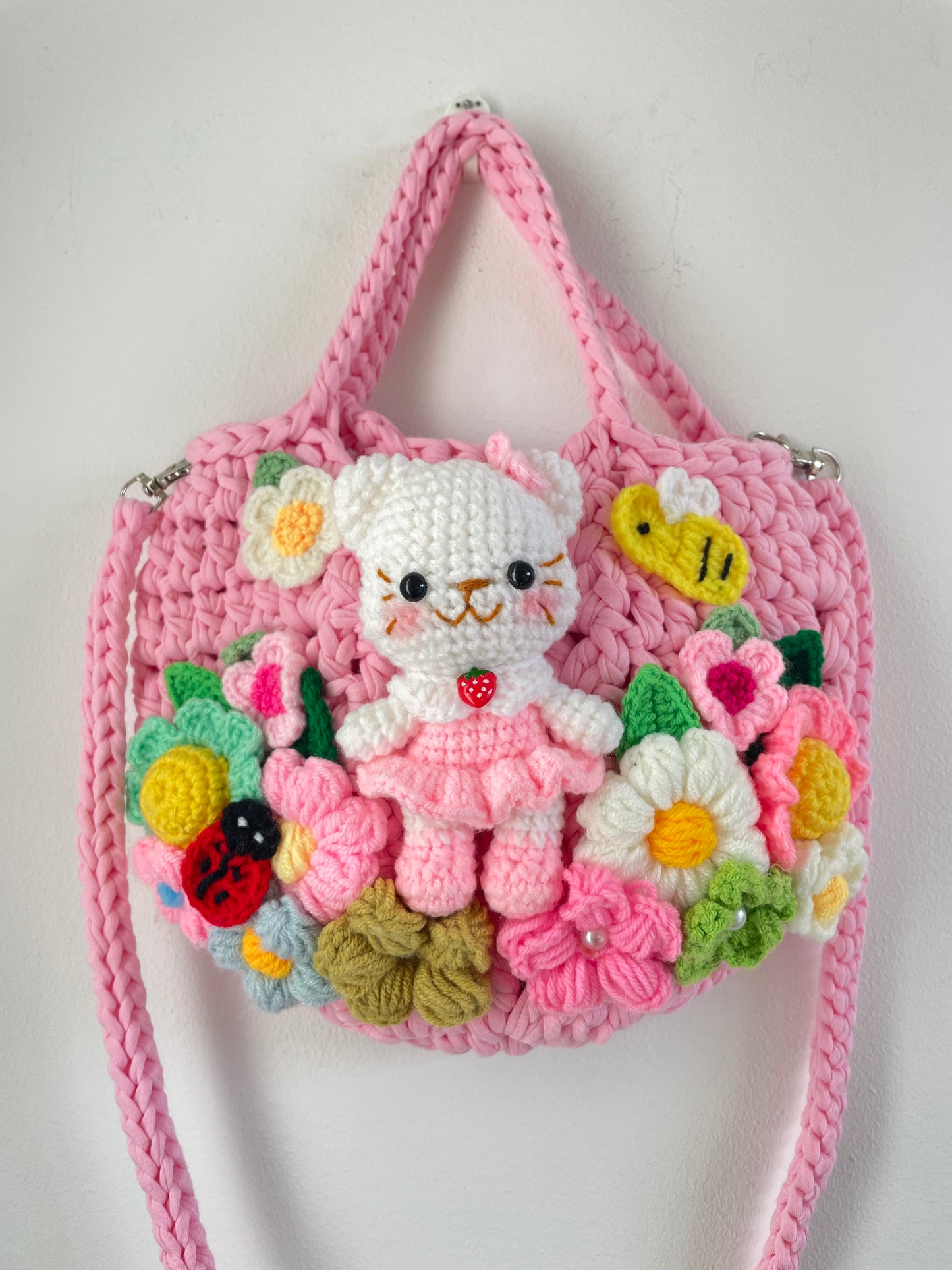 Storytelling Book Bag – Pink Garden Cat 🐱🌷