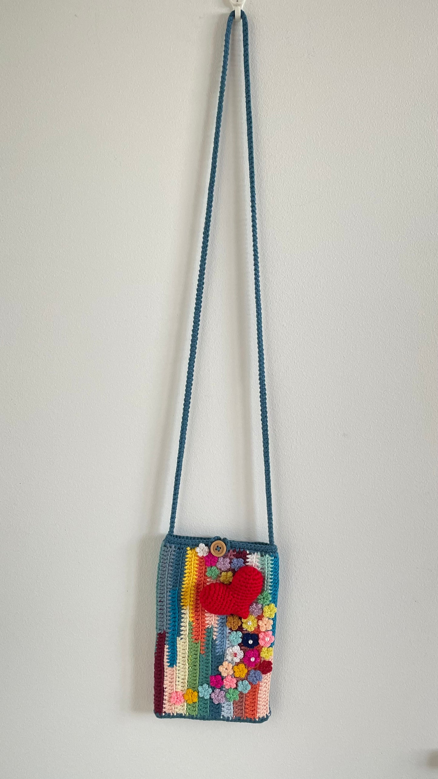 Handmade crochet phone bag