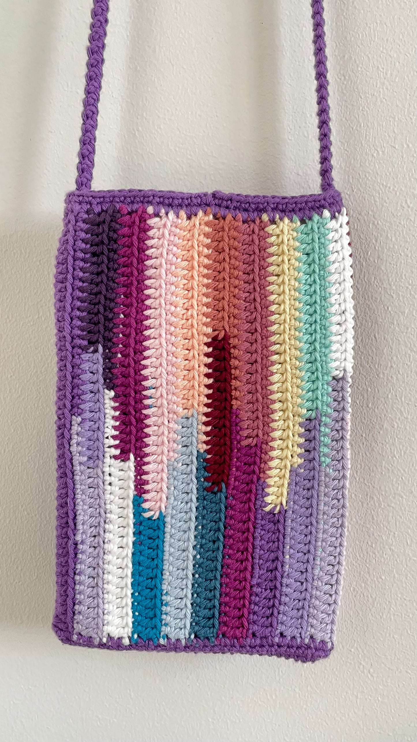 Handmade crochet phone bag