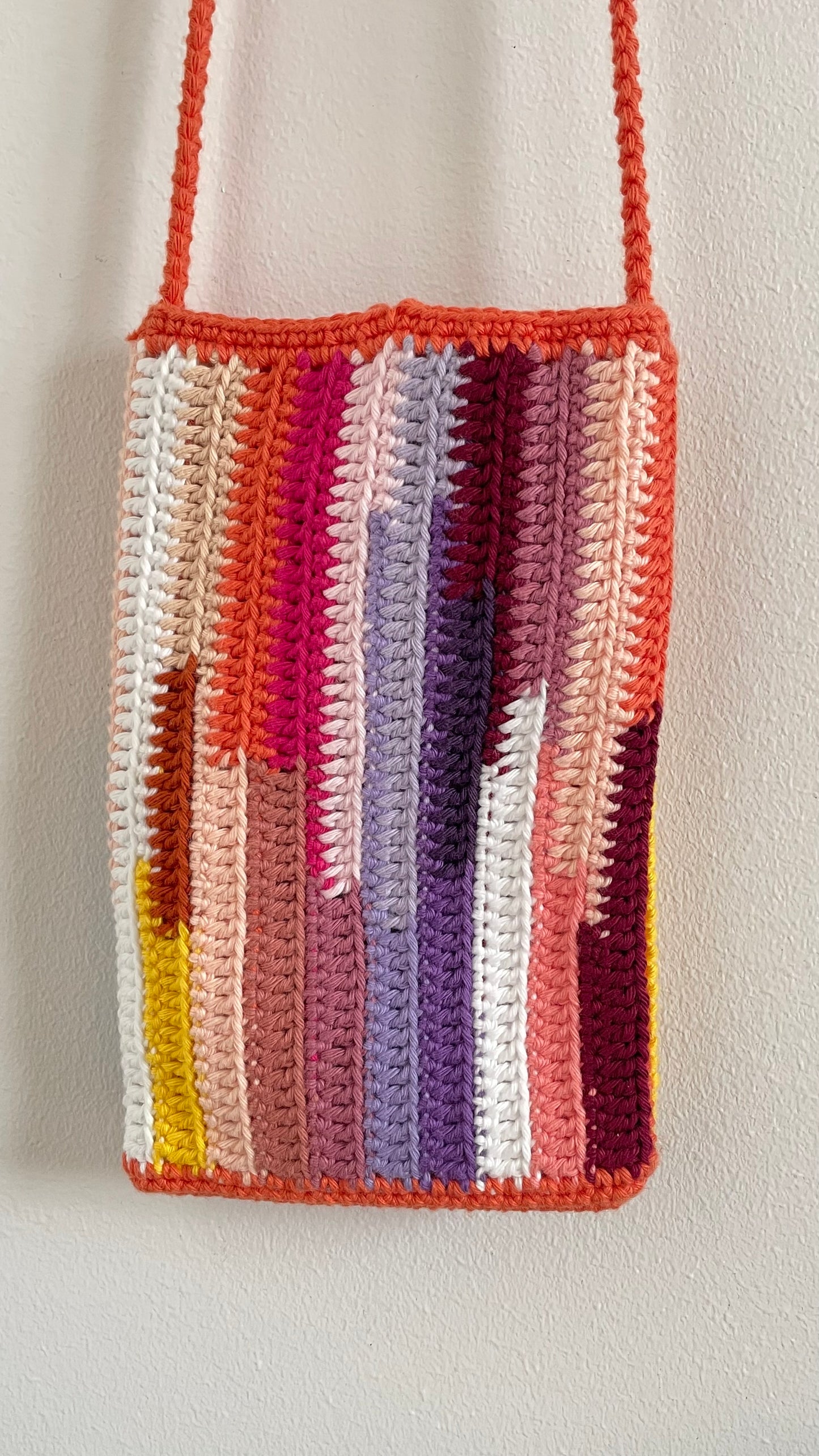 Handmade crochet phone bag