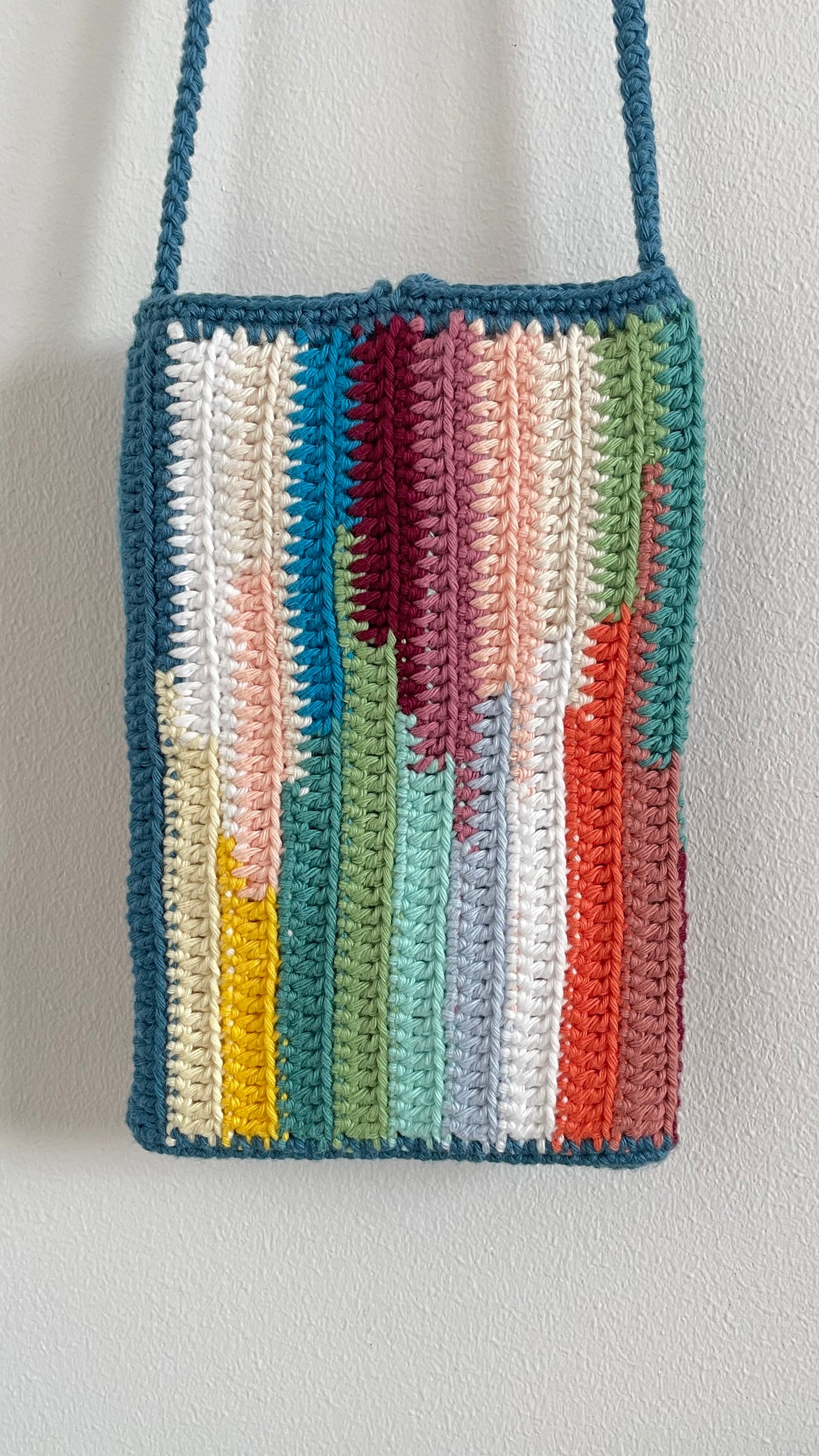 Handmade crochet phone bag