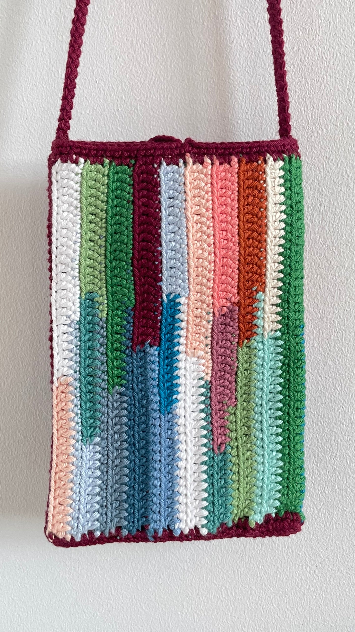 Handmade crochet phone bag