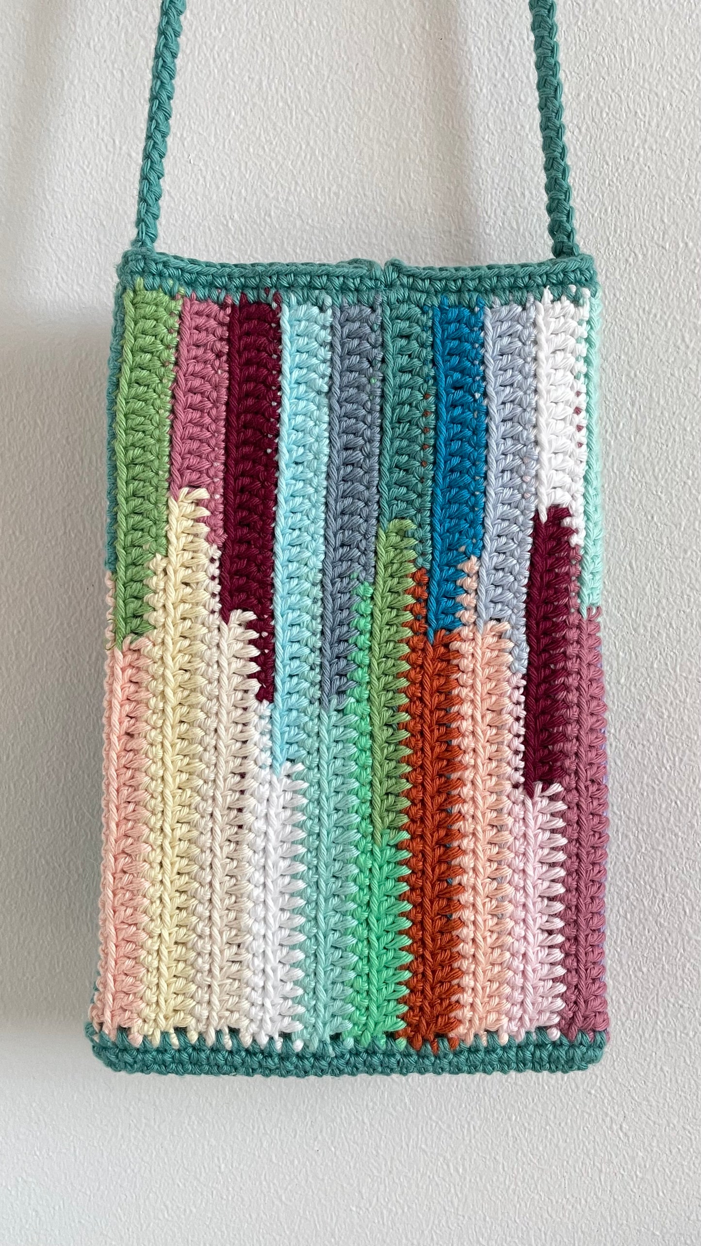 Handmade crochet phone bag