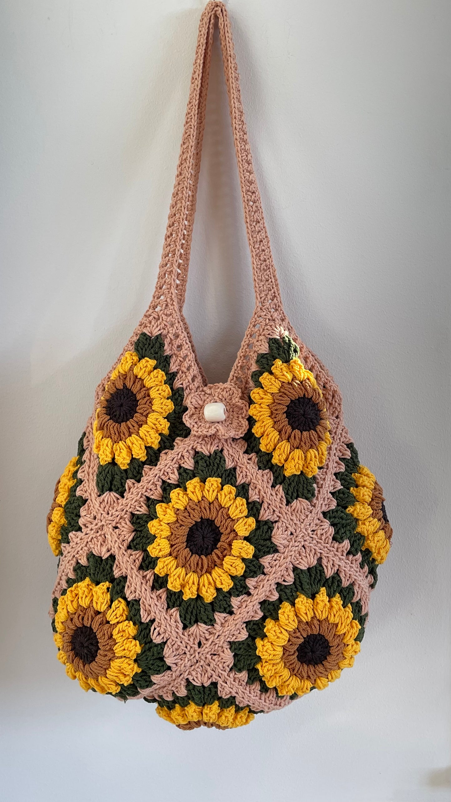 Handmade Sunflower Crochet Bag