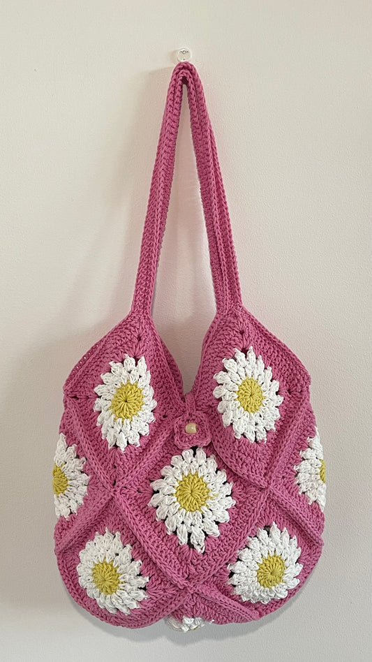 🌼 Daisy Crochet Bag – Handmade with Love