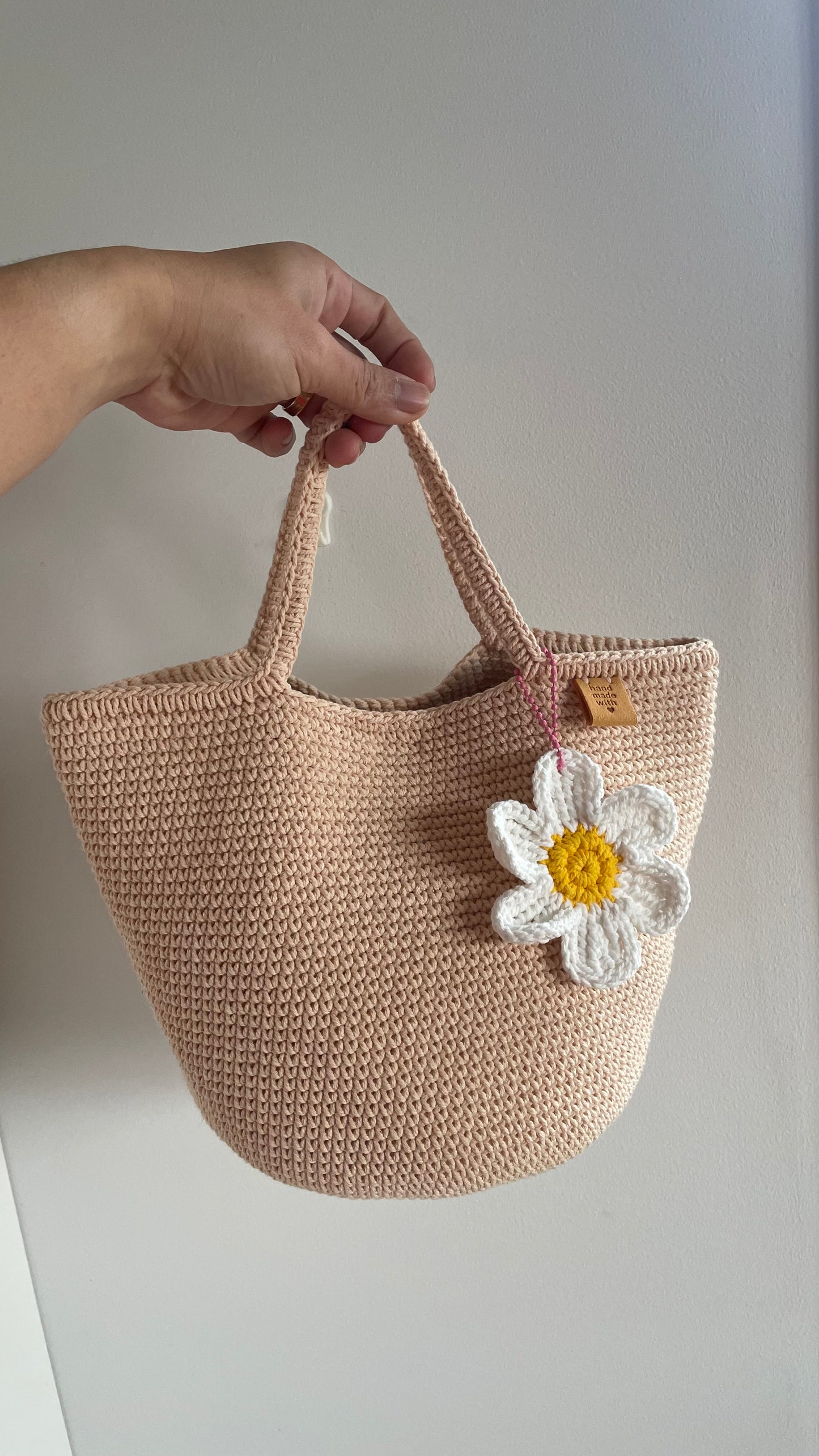 Handmade Crochet Tote Bag - Small Daisy Edition