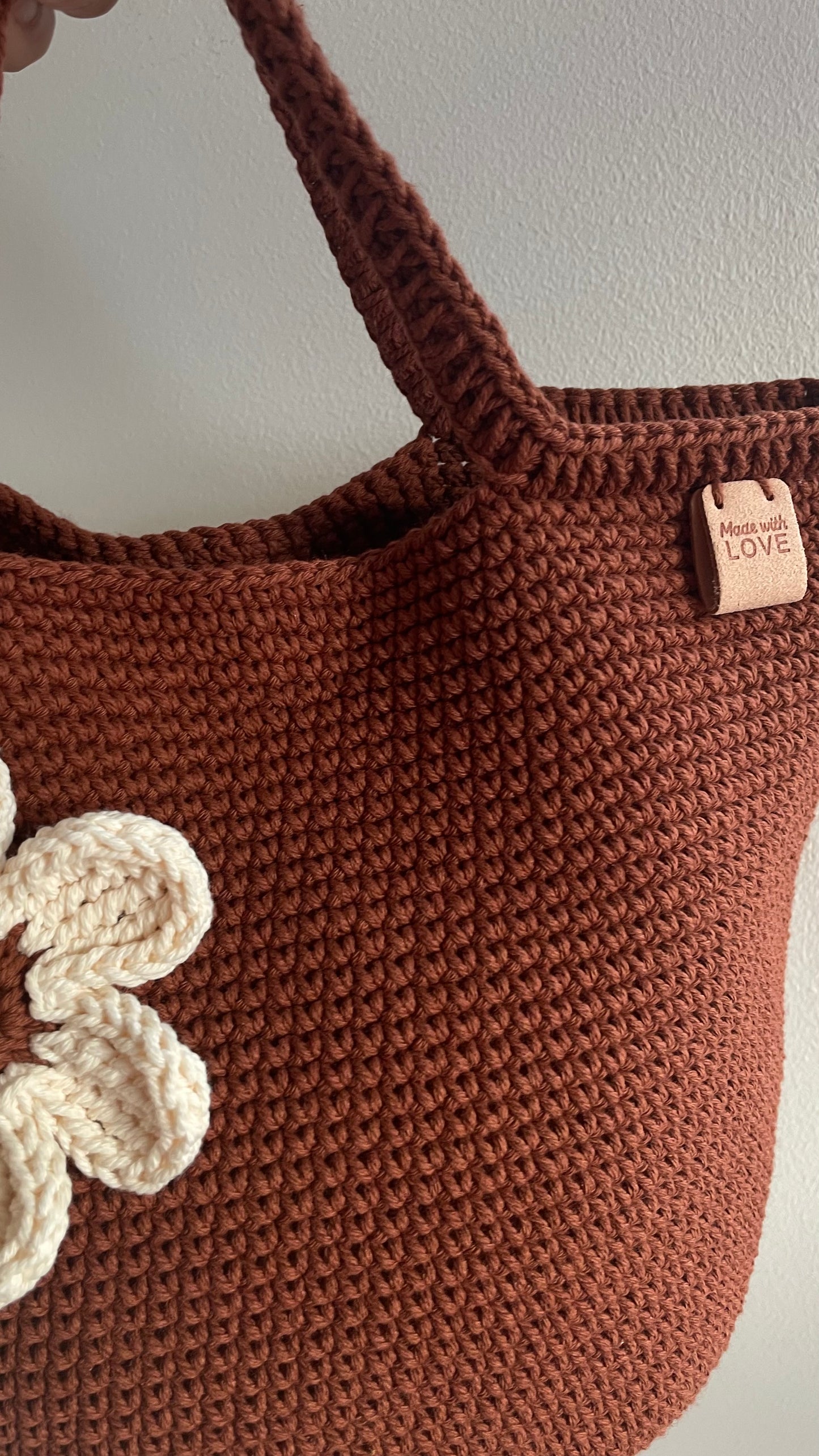 Handmade Crochet Tote Bag - Small Daisy Edition