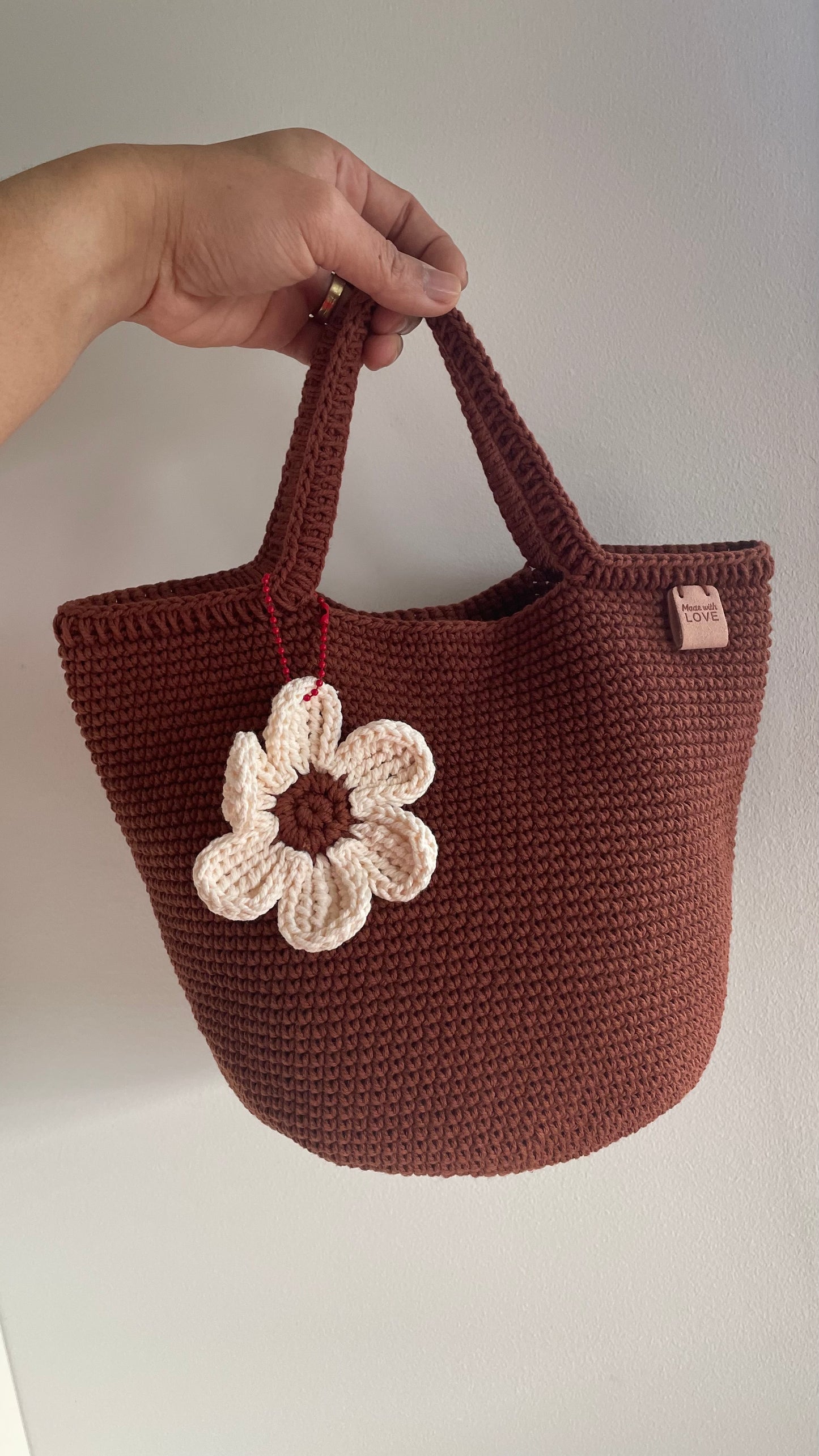 Handmade Crochet Tote Bag - Small Daisy Edition