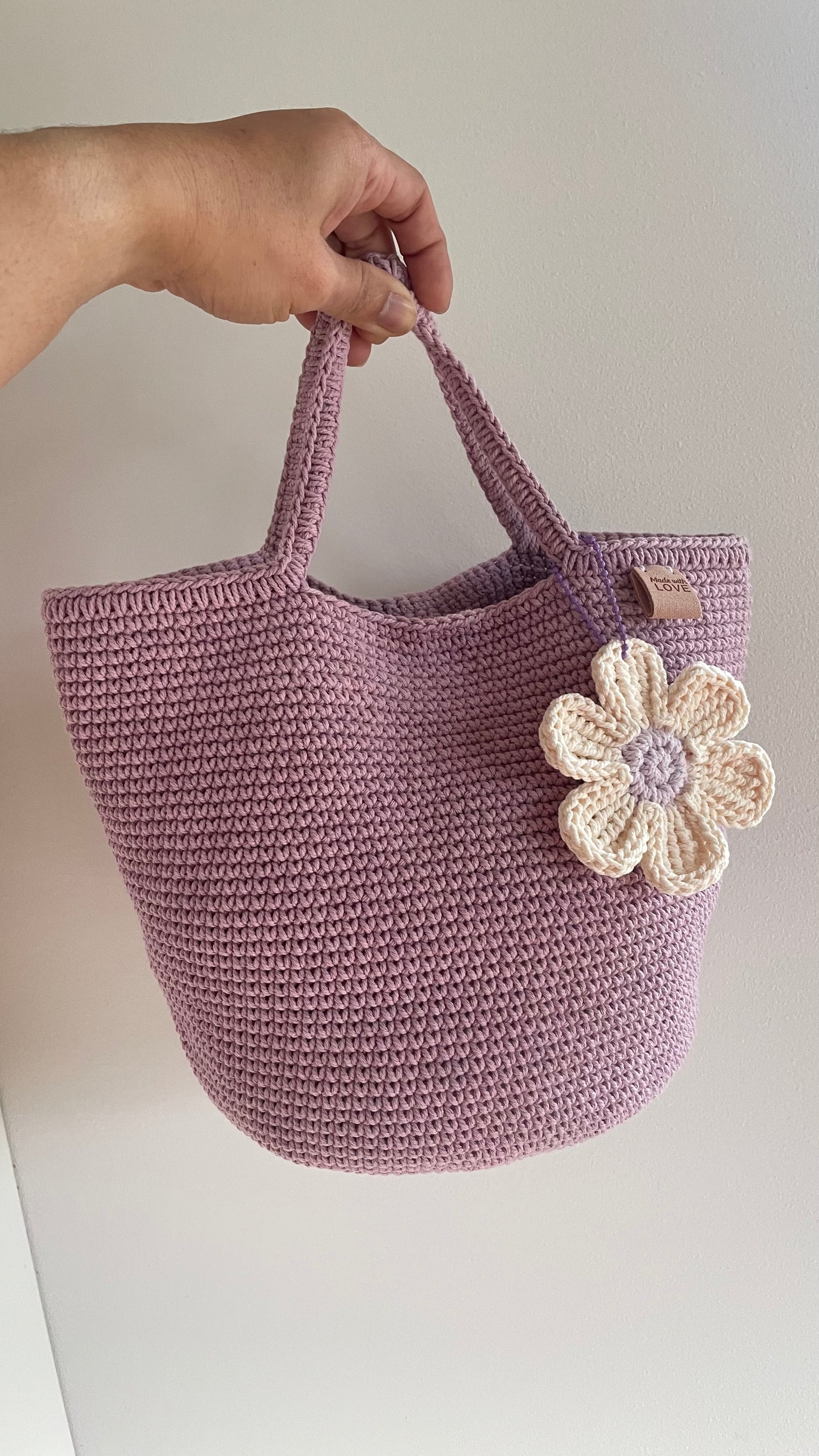 Handmade Crochet Tote Bag - Small Daisy Edition