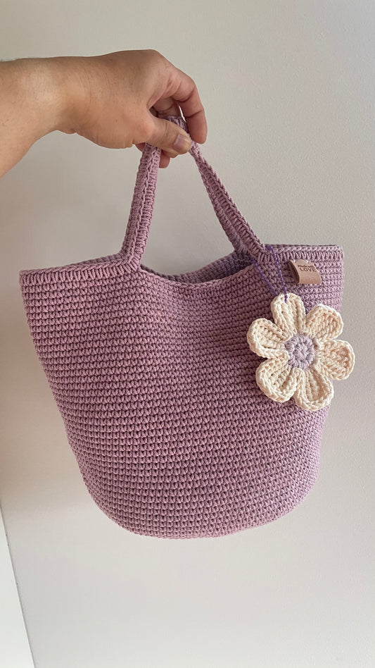 Handmade Crochet Tote Bag - Small Daisy Edition