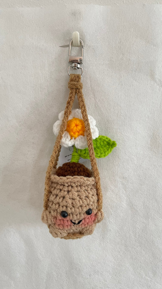 Crochet Flower Pot Keychain – Flowers by Ou