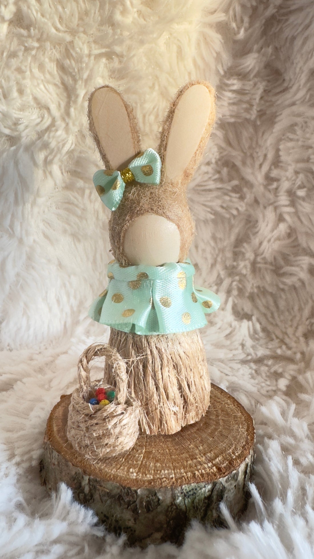 Easter Bunny's Joy: Handmade Rabbit Figure for Festive Home Decor & Gifts