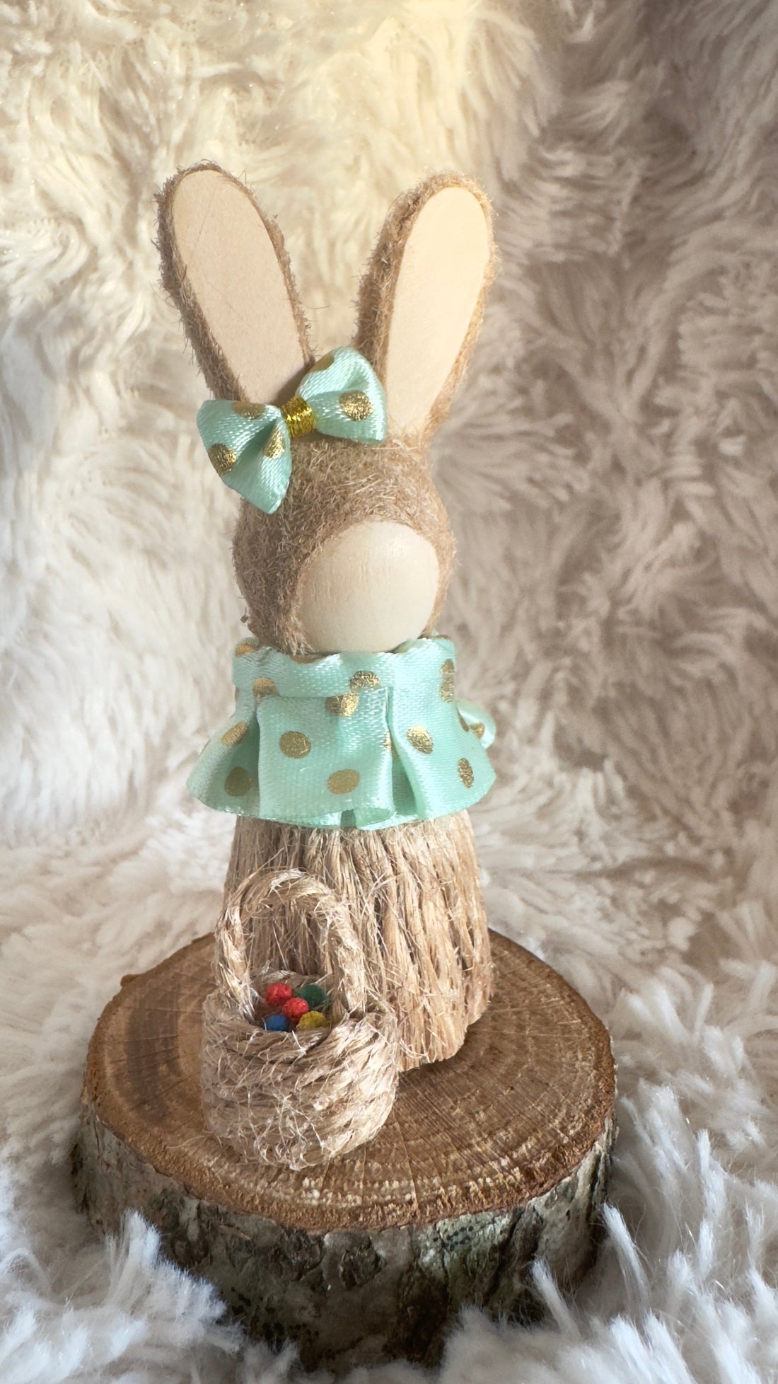 Easter Bunny's Joy: Handmade Rabbit Figure for Festive Home Decor & Gifts