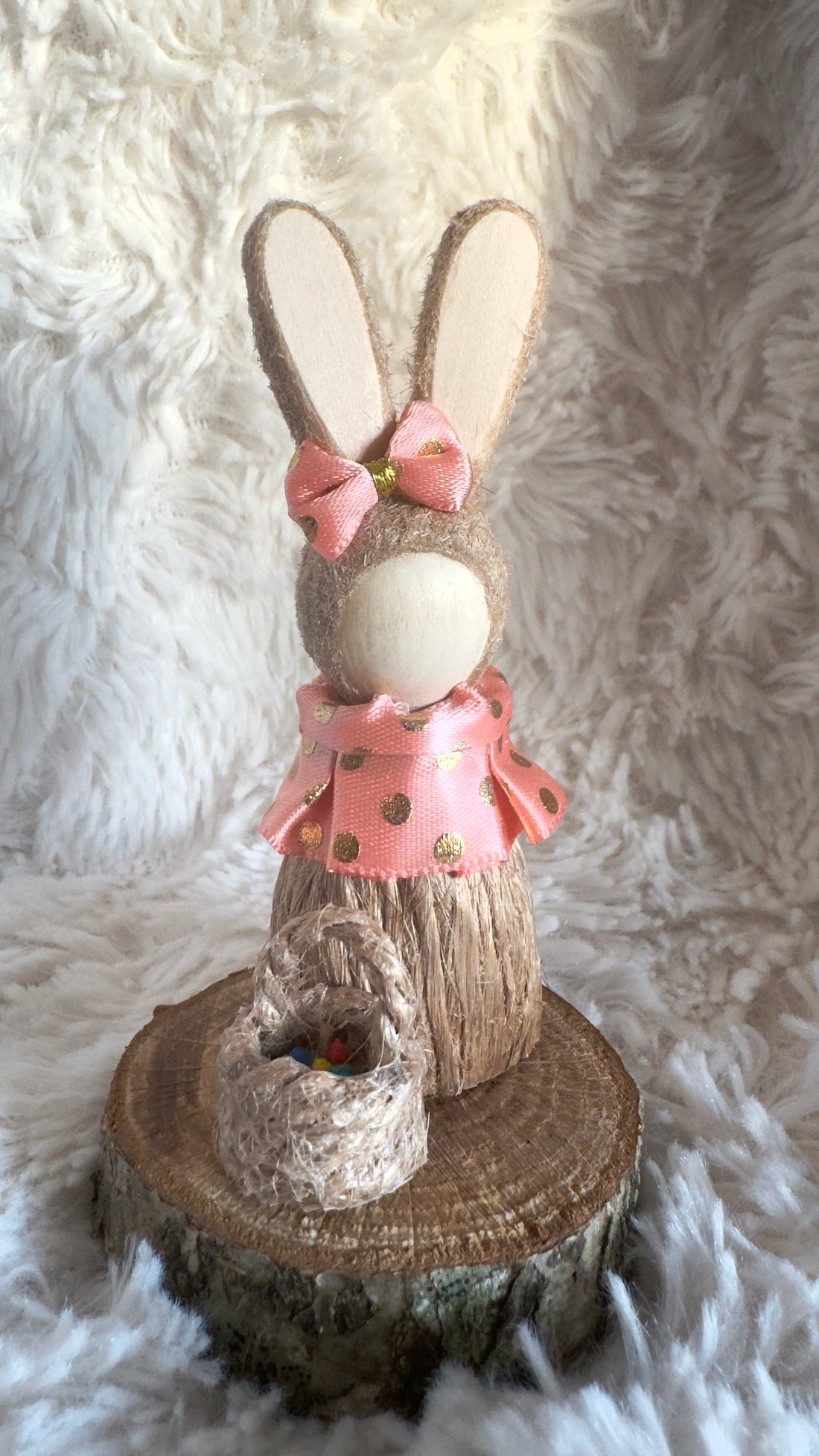Easter Bunny's Joy: Handmade Rabbit Figure for Festive Home Decor & Gifts