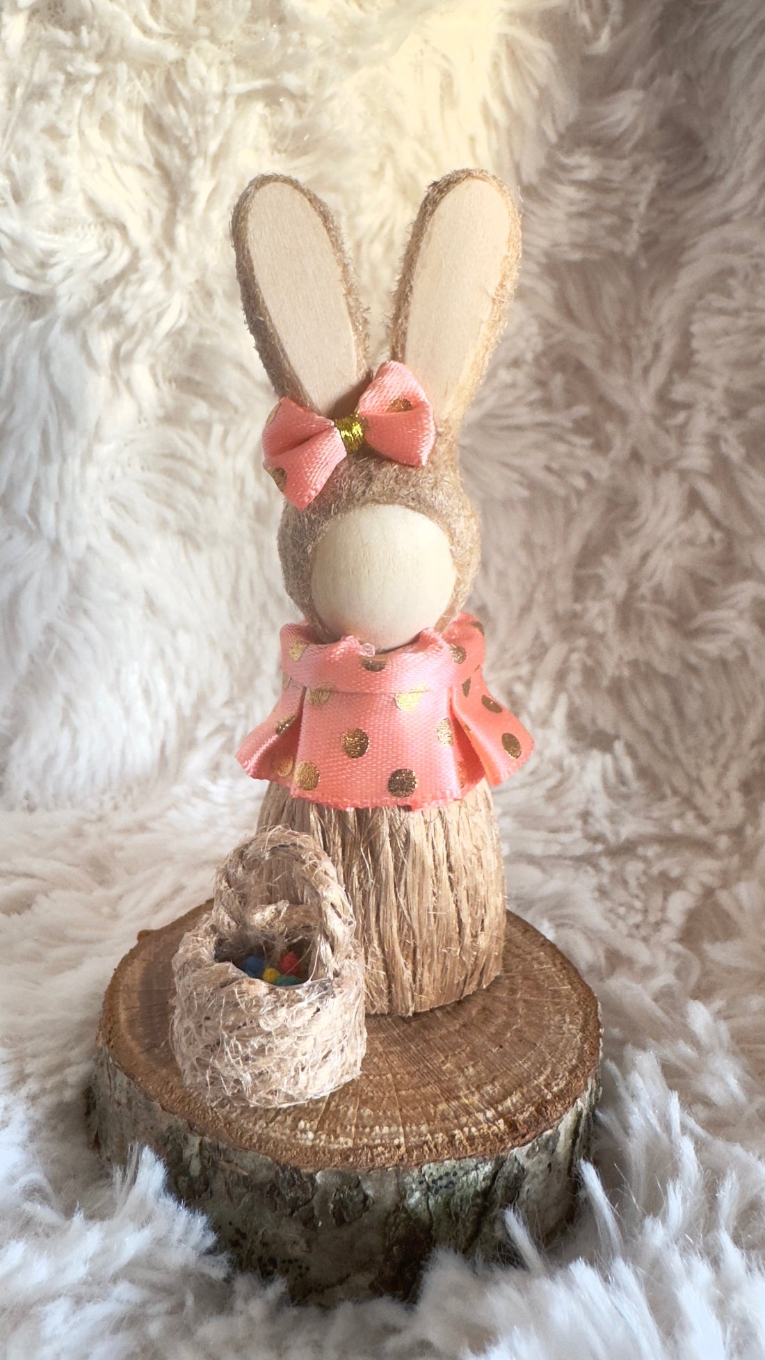 Easter Bunny's Joy: Handmade Rabbit Figure for Festive Home Decor & Gifts