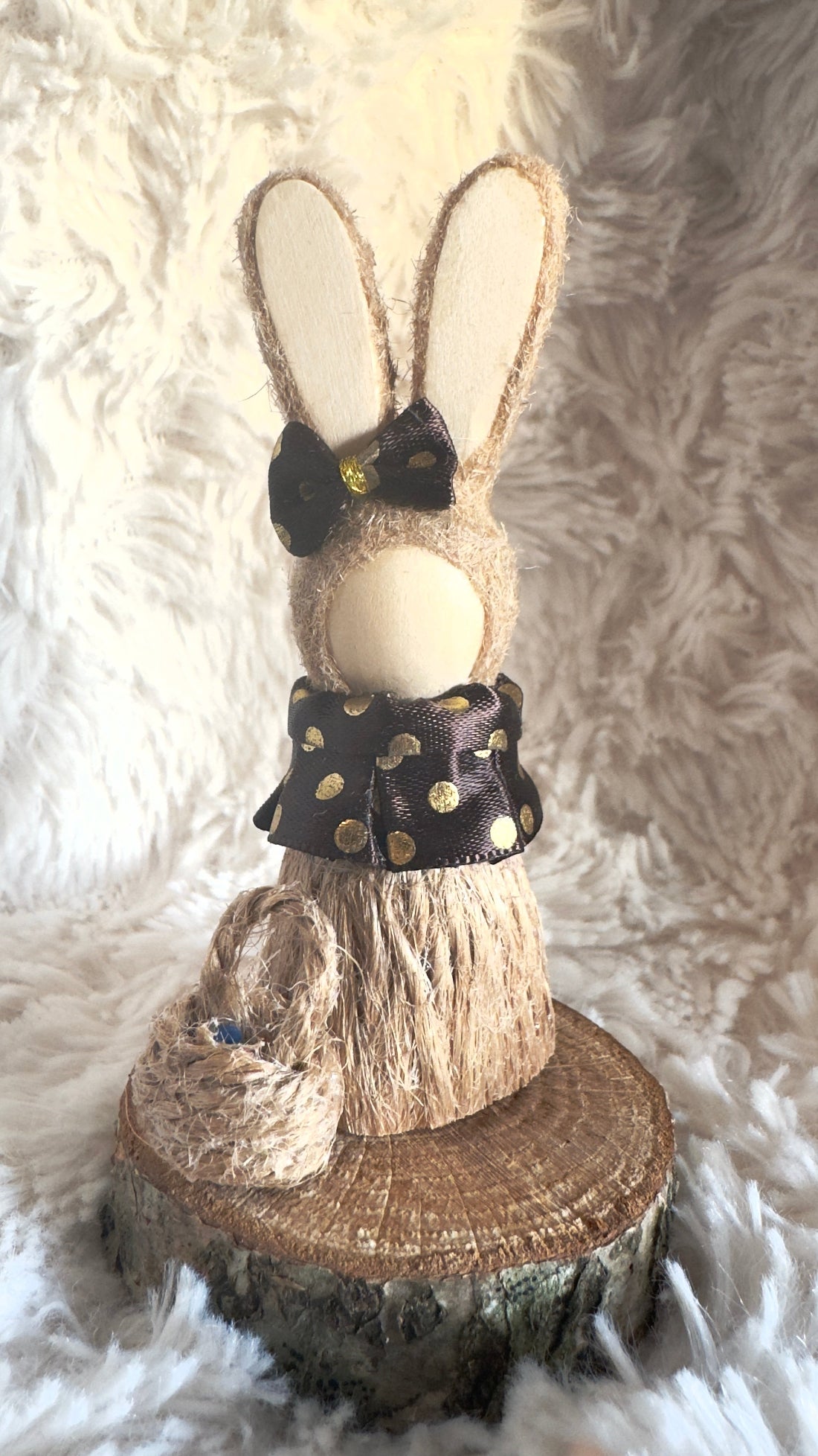 Easter Bunny's Joy: Handmade Rabbit Figure for Festive Home Decor & Gifts