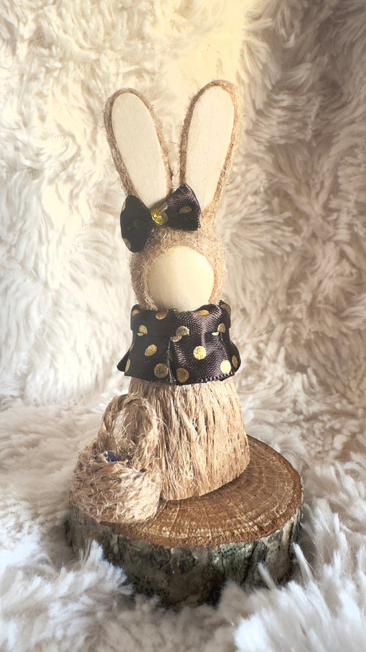 Easter Bunny's Joy: Handmade Rabbit Figure for Festive Home Decor & Gifts