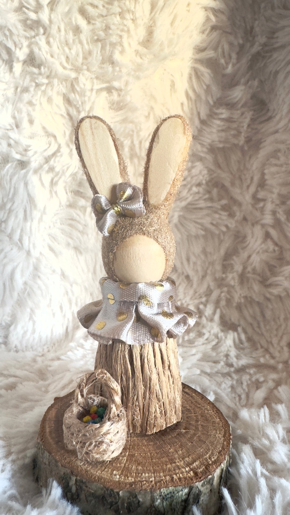 Easter Bunny's Joy: Handmade Rabbit Figure for Festive Home Decor & Gifts