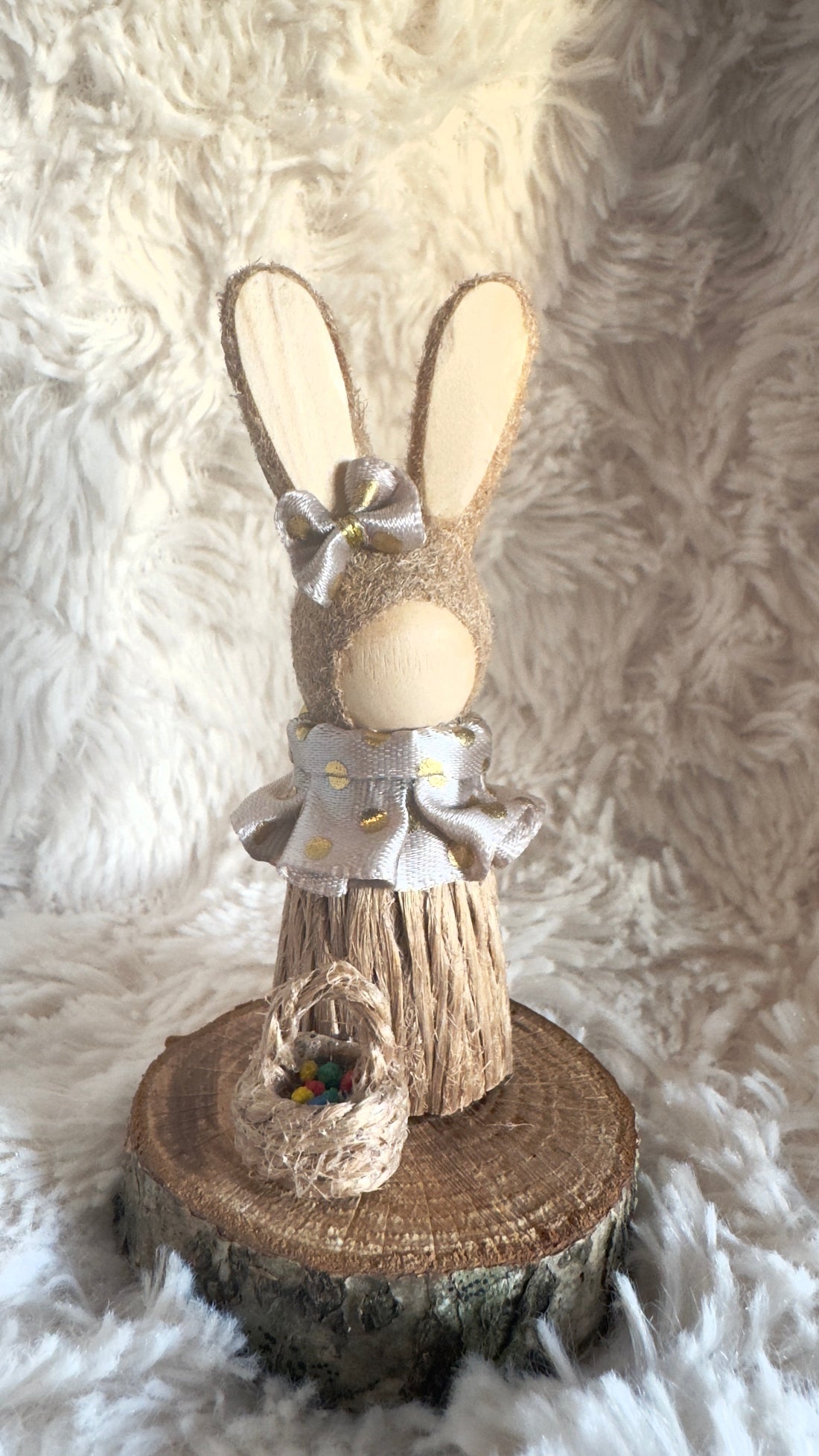 Easter Bunny's Joy: Handmade Rabbit Figure for Festive Home Decor & Gifts