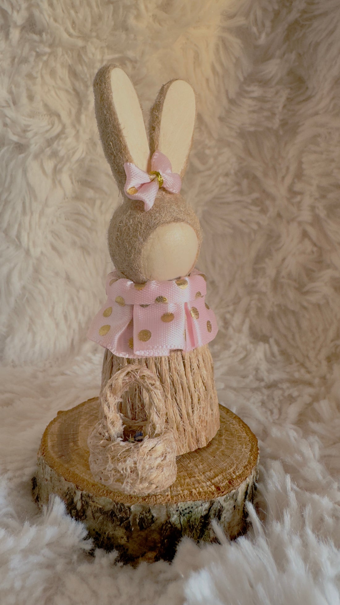 Easter Bunny's Joy: Handmade Rabbit Figure for Festive Home Decor & Gifts