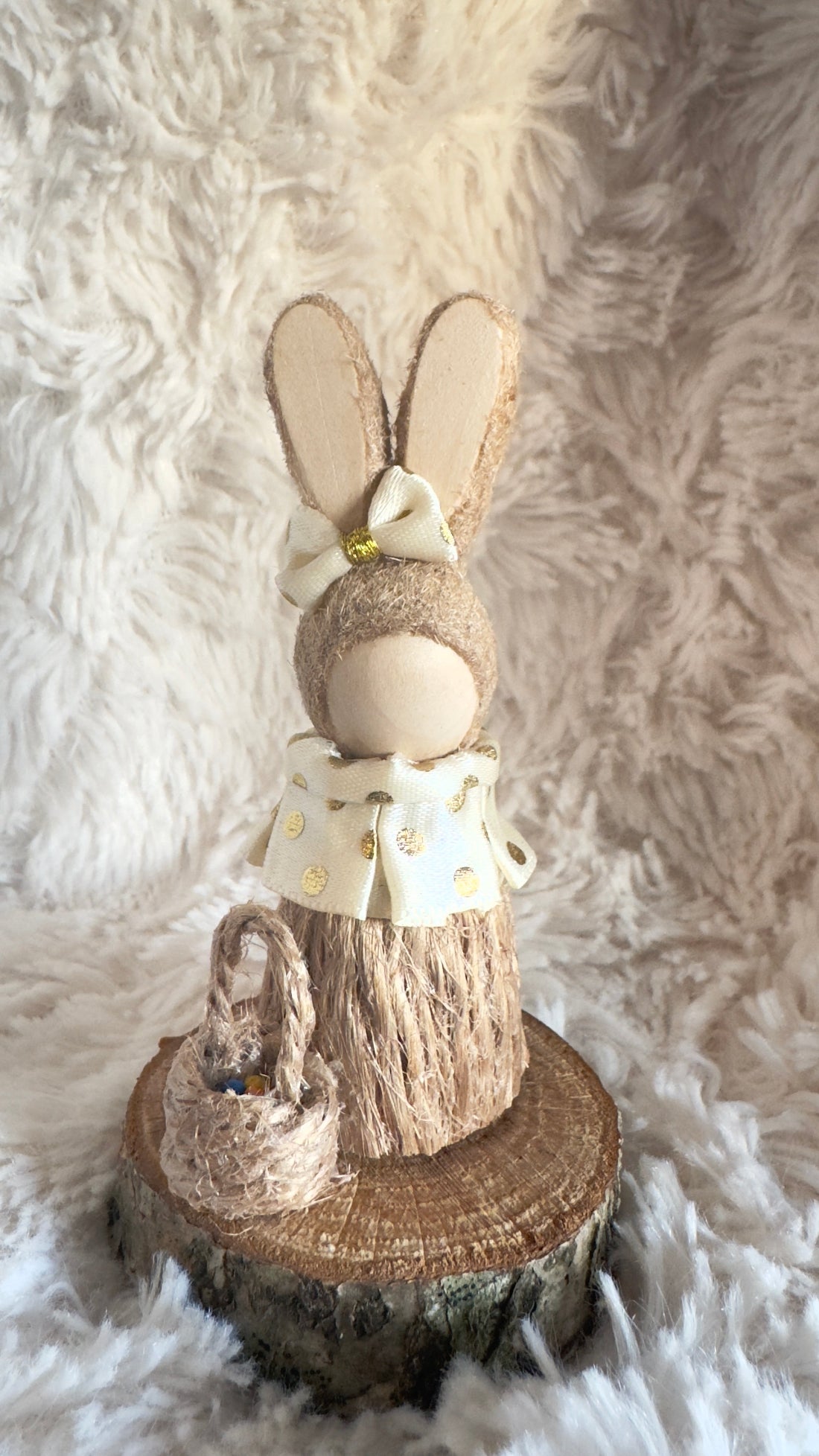 Easter Bunny's Joy: Handmade Rabbit Figure for Festive Home Decor & Gifts