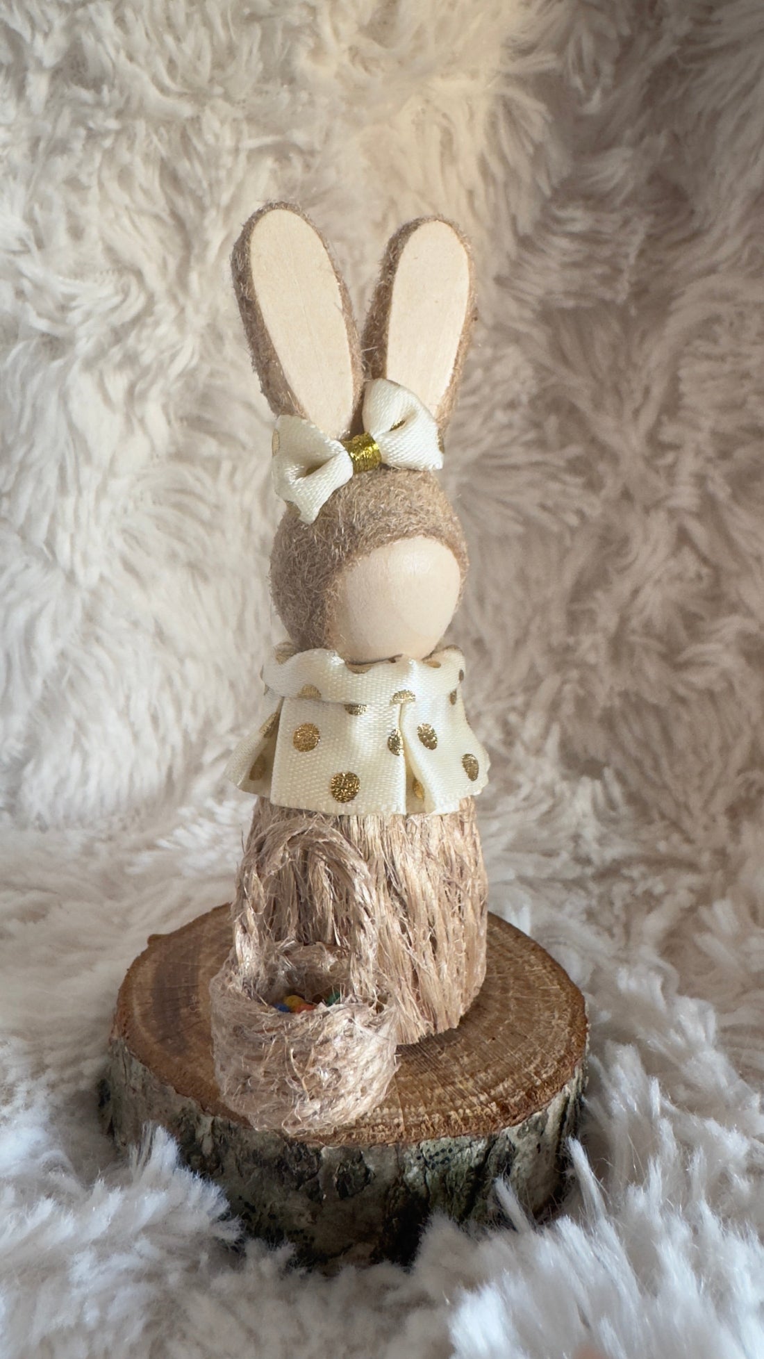 Easter Bunny's Joy: Handmade Rabbit Figure for Festive Home Decor & Gifts