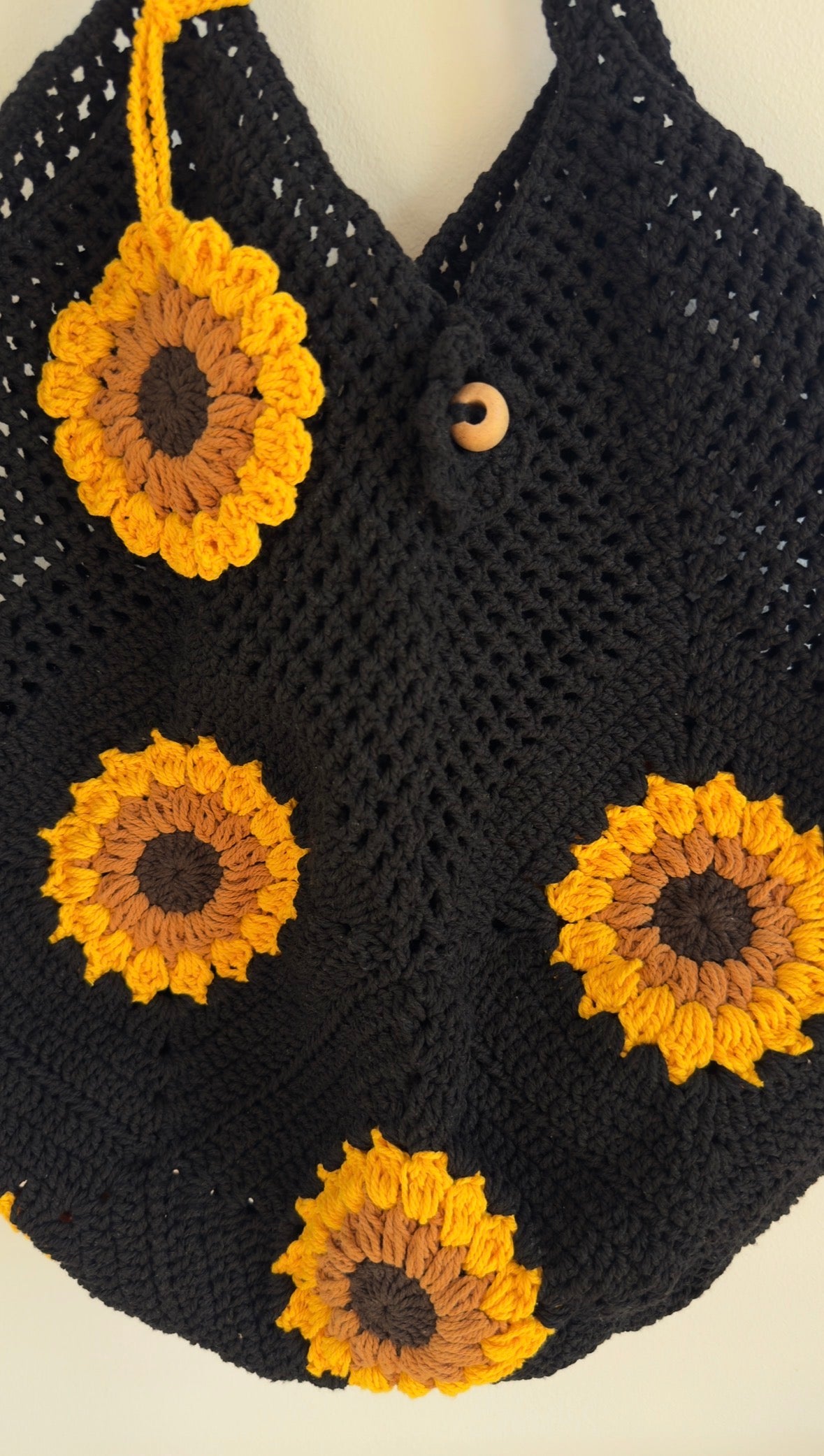 Handmade Sunflower Crochet Bag