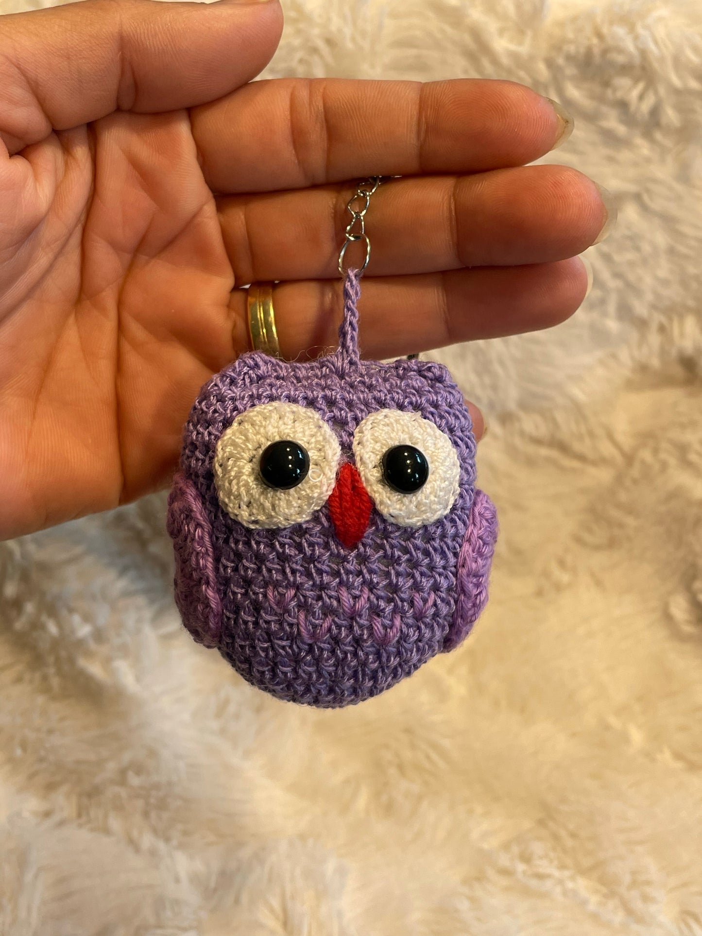 Handmade Crochet Owl Keychain
